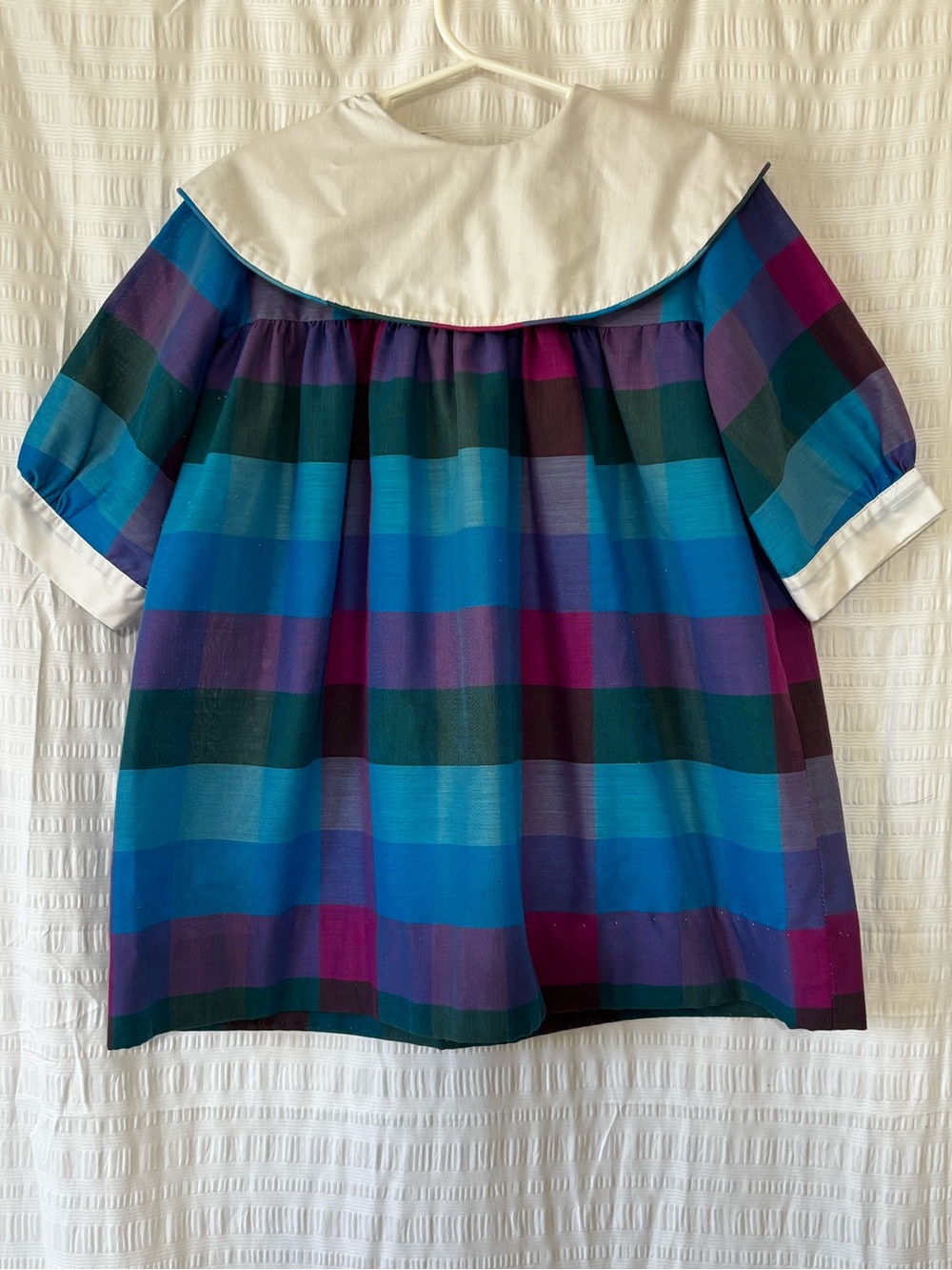 Vintage Jewel Plaid Dress with White Collar Size 6